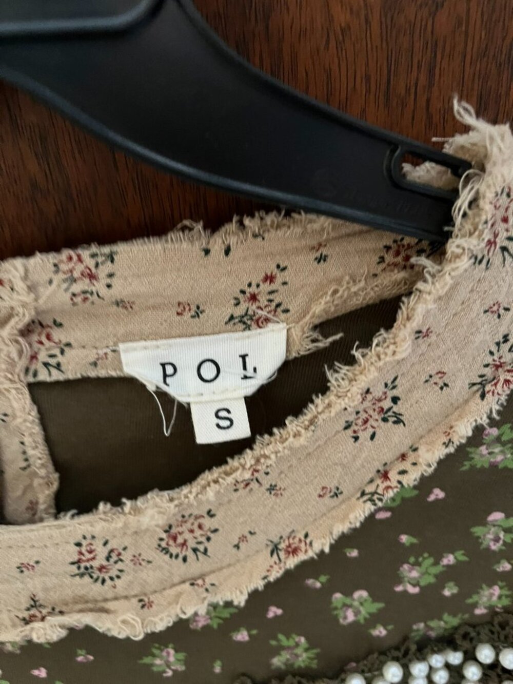 POL Genevieve Baby Toll Top, Olive/Tan/Cream, Size Small, LIKE NEW - Picture 6 of 13